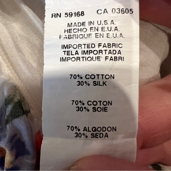 Karen Kane Floral and Rhinestone Embossed gathered sides Silk Blend Sleeveless M - Picture 8 of 12